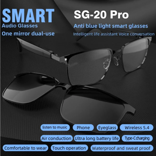 Open-Ear Bluetooth Smart Glasses – Touch Control & USB-C Charging | OEA-003
