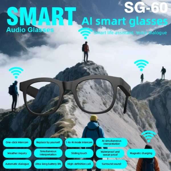 Open-Ear Bluetooth Smart Glasses – Real-Time Translation & Touch Control | AIT-002
