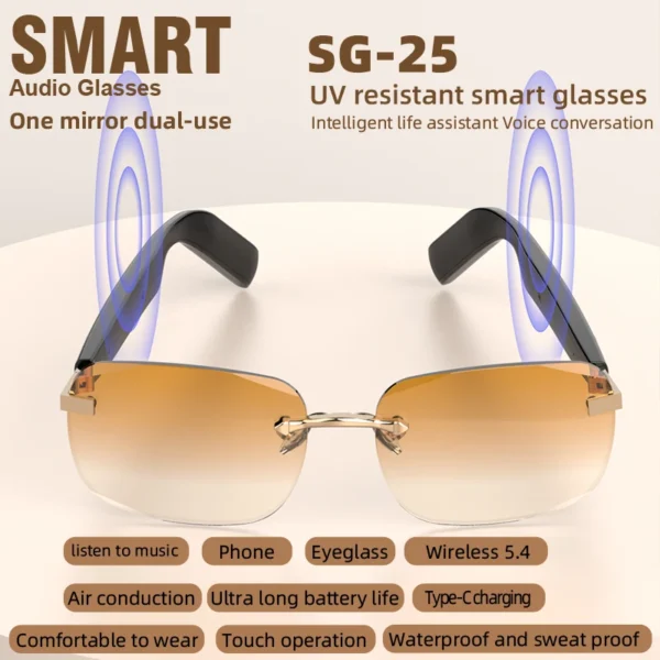 Open-Ear Bluetooth Smart Glasses – Touch Control & Voice Assistant | OEA-005