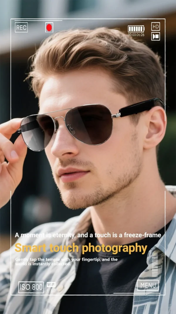 H779934e0b4584e2b96dad4fbc9a1cfe6T.webp AI Camera Smart Glasses – Real-Time Translation & Bluetooth 5.4 Audio | CAM-016
