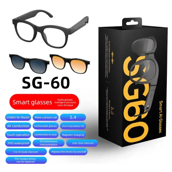 Open-Ear Bluetooth Smart Glasses – Real-Time Translation & Touch Control | AIT-002