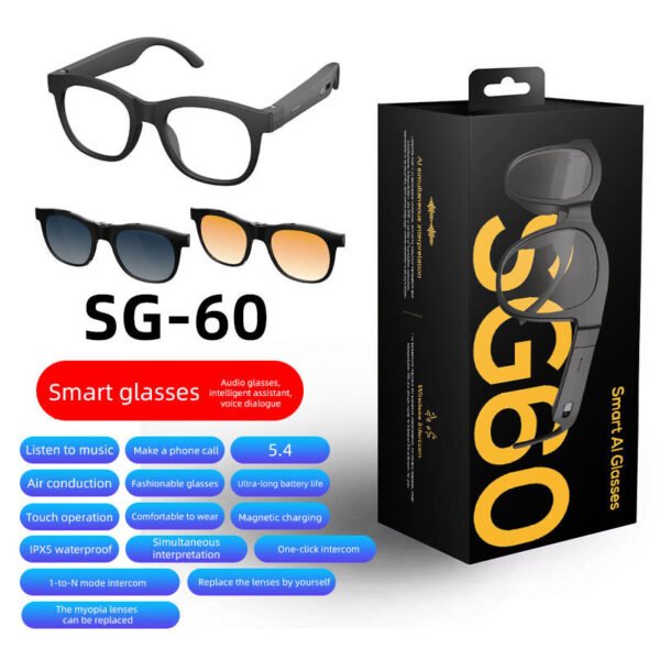 Open-Ear Bluetooth Smart Glasses – Real-Time Translation & Touch Control | AIT-002
