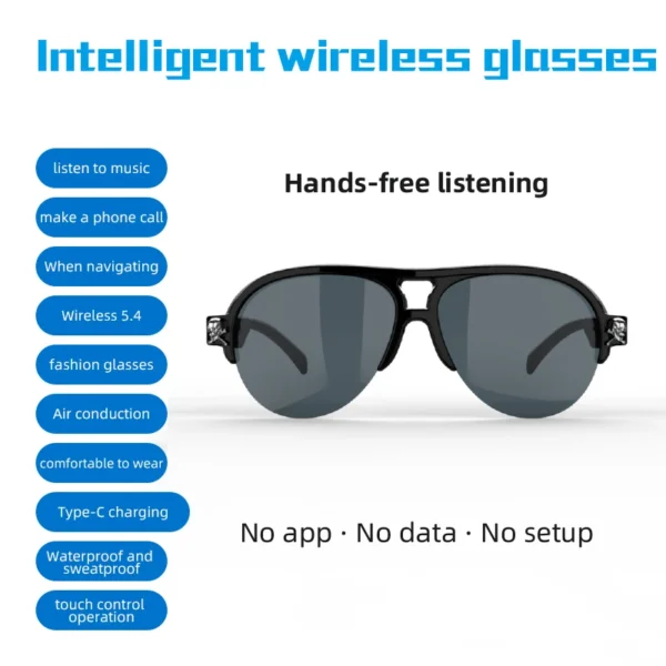 Bluetooth Smart Glasses – Touch Control & Hands-Free Calling | AUD-001