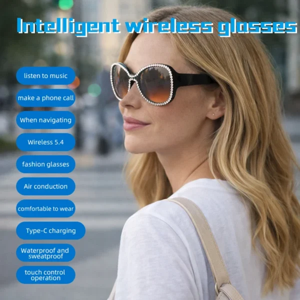 Open-Ear Bluetooth Smart Glasses – UV Protection & Navigation Support | OEA-006