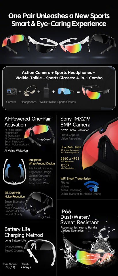 AI Camera Smart Glasses – 8MP Camera & Real-Time Translation | CAM-008