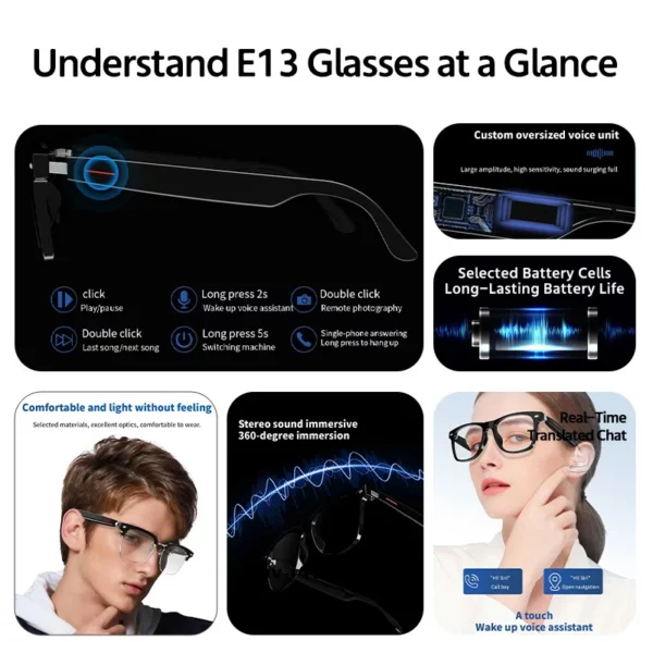 Bluetooth Smart Sunglasses – Blue-Light Filtering & Hands-Free Calling | SUN-003