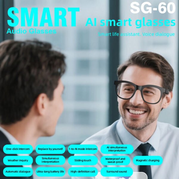 Open-Ear Bluetooth Smart Glasses – Real-Time Translation & Touch Control | AIT-002
